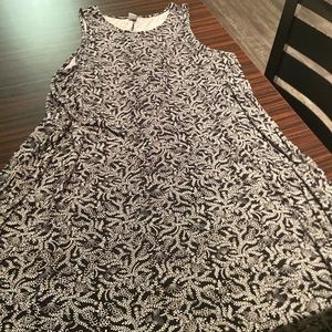 Black and white A-Line dress with floral design